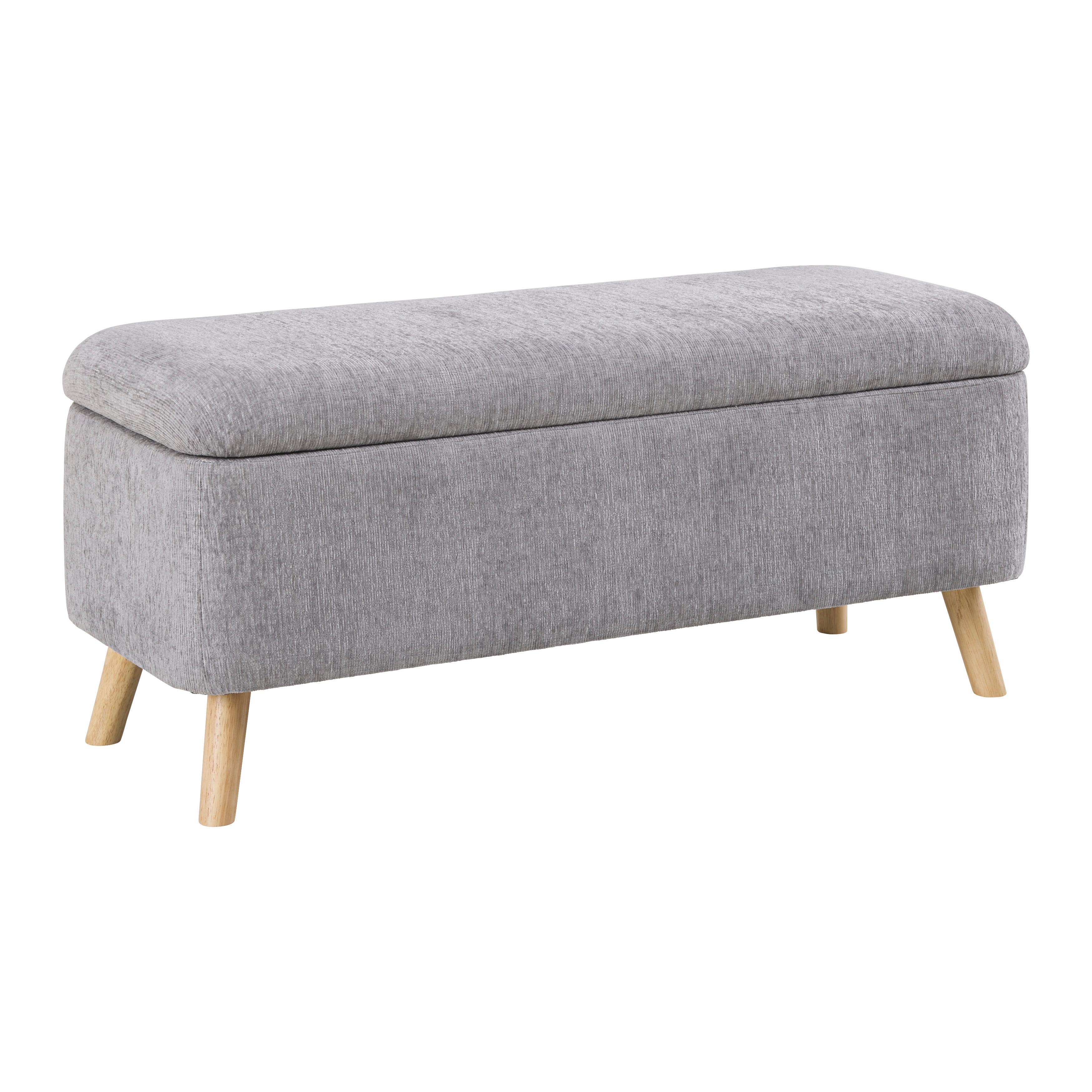 Klupa Jenson - siva/prirodna boja, Moderno, drvo/tekstil (100/43/40cm) - Modern Living