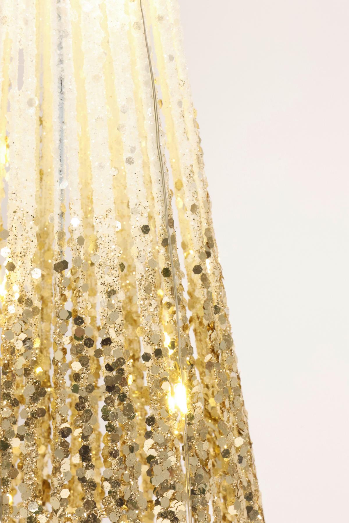 PIRAMIDA BOŻONARODZENIOWA DRAHT-LED-PYRAMIDE / PALAZZO - kolor złoty, Basics, metal (40cm) - X-Mas