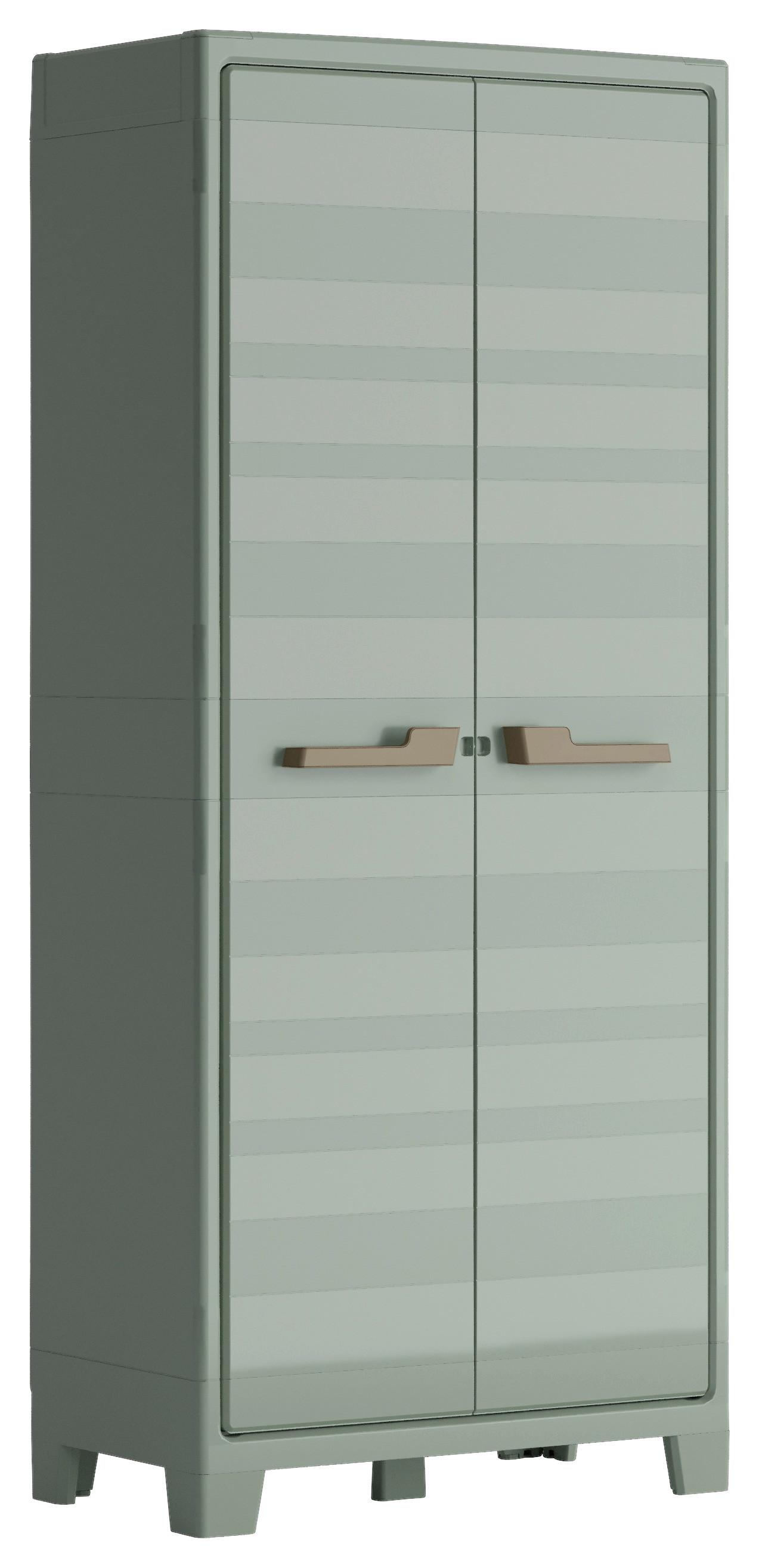 SZAFKA NARZĘDZIOWA E-COM - PLANET OUTDOOR - jadeitowa zieleń, Design, tworzywo sztuczne (80/182/44cm) - Keter