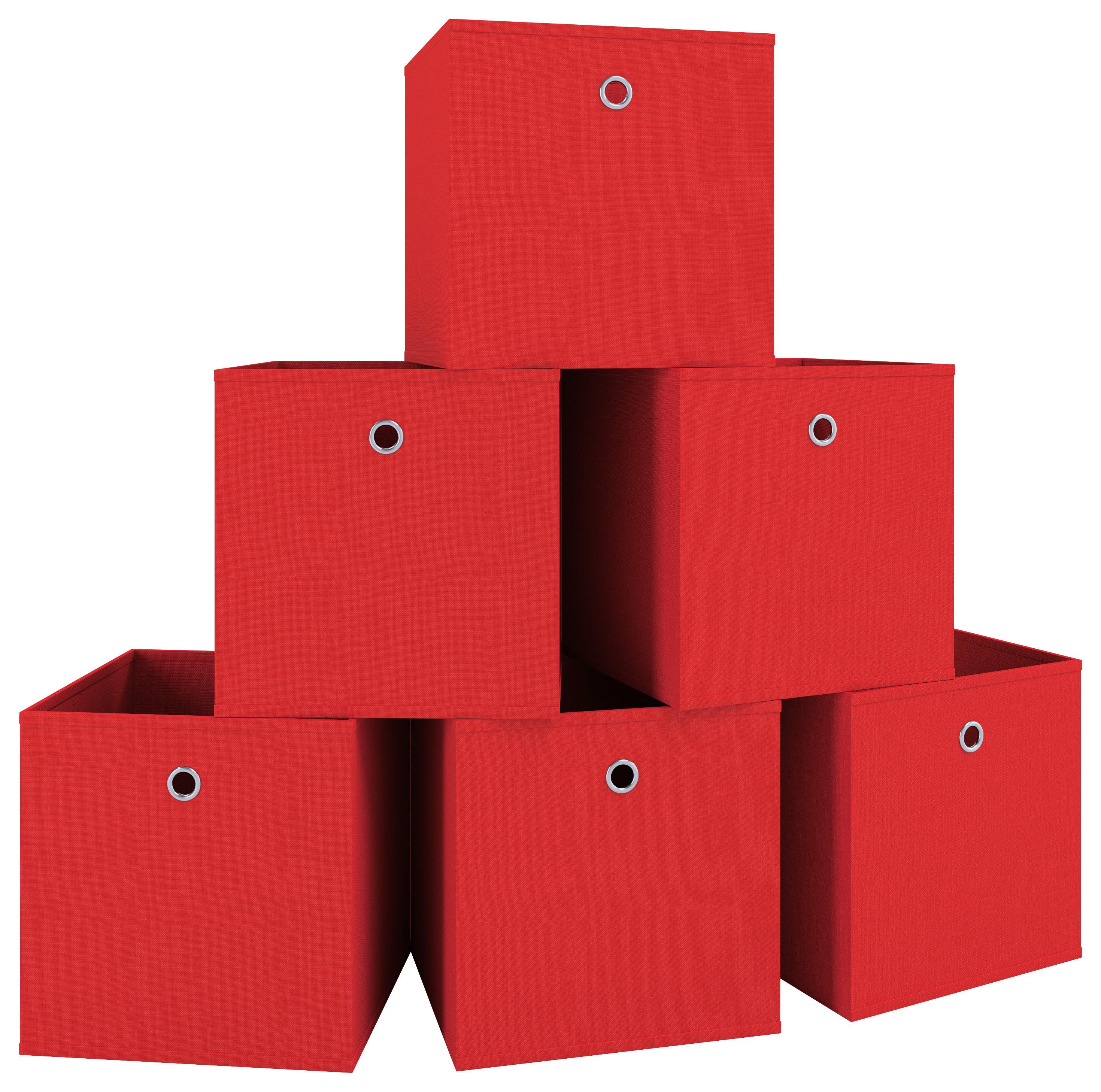 Faltbox 6er-Boxas - Rot, Basics, Kunststoff (27/28/27cm) - MID.YOU
