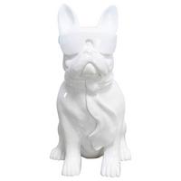 Skulptur Bulldog - Weiss, Trend, Naturmaterialien/Stein (27/37/19cm) - Kayoom