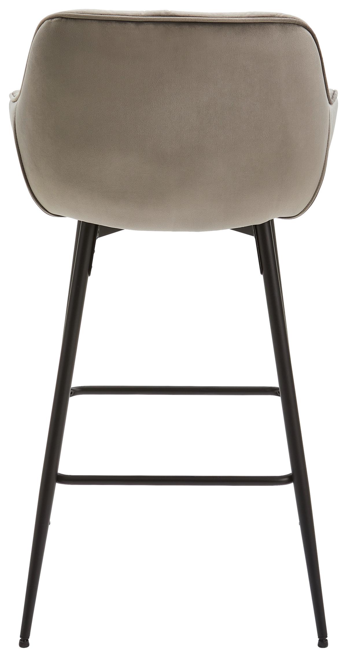 STOŁEK BAROWY LANGFORD - czarny/szary, Modern, metal/drewno (55/105/57cm) - Livetastic