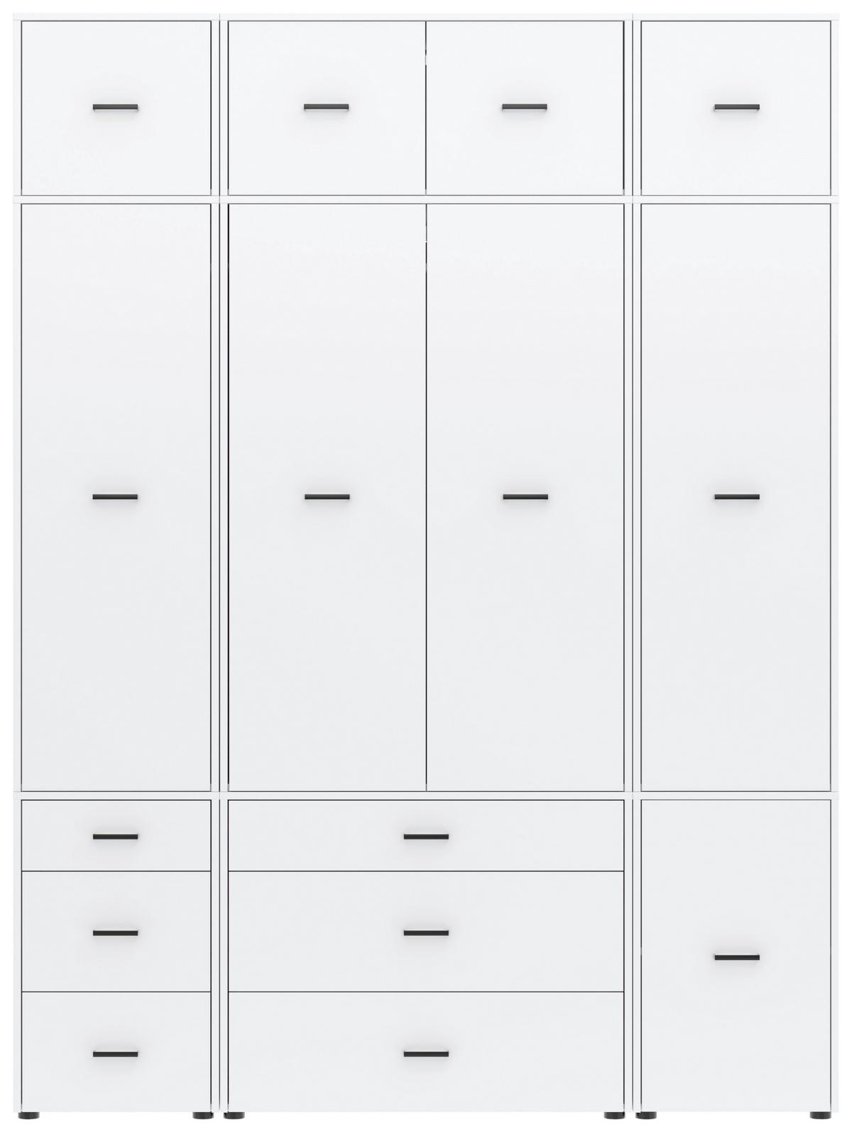 Kleiderschrank Kivo Weiß - Schwarz/Weiß, Basics, Holzwerkstoff/Kunststoff (180/239,40/52,1cm) - Based