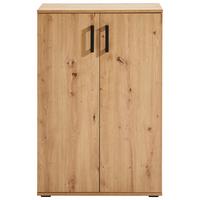 Schuhschrank in Eiche - Eichefarben/Schwarz, MODERN, Holzwerkstoff/Kunststoff (70/106/34cm) - Mömax