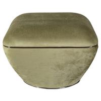 HOCKER CONTESSA 125 - Graphitfarben/Grün, Design, Textil/Metall (60/42,5cm) - Kayoom