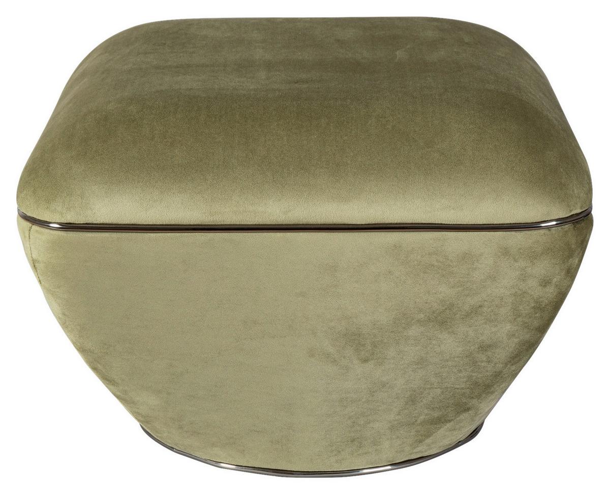 HOCKER CONTESSA 125 - Graphitfarben/Grün, Design, Textil/Metall (60/42,5cm) - Kayoom