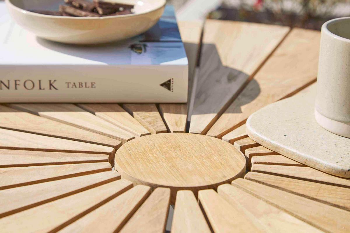 Gartentisch Ellen - Anthrazit/Teakfarben, Konventionell, Holz/Metall (80/80/74cm) - Gardenson