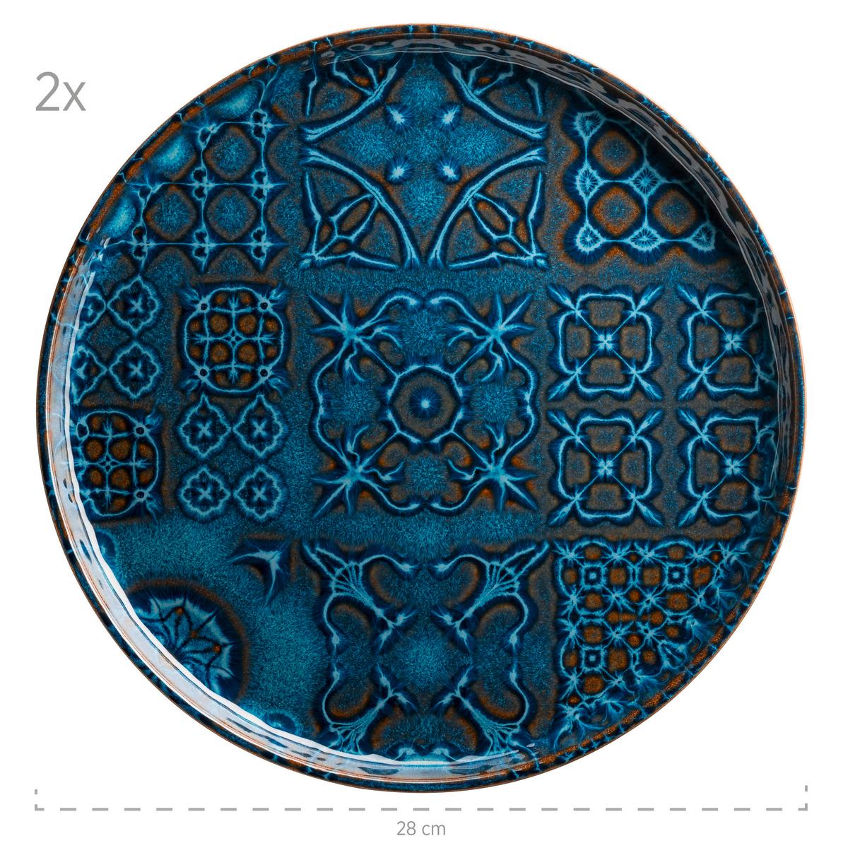 KOMBISERVICE TRAD. TILES BLAU - Dunkelblau, Basics, Keramik - Mäser