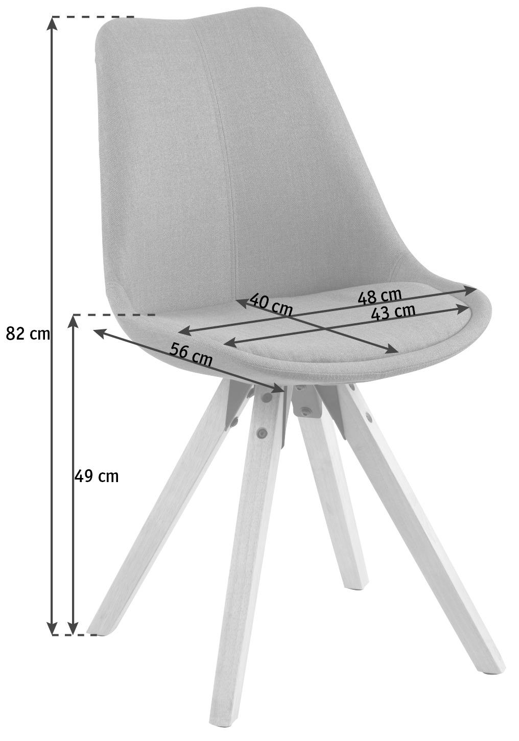 KRZESŁO DIMA - szary/dębowy, Design, metal/drewno (48/85/55cm) - Carryhome