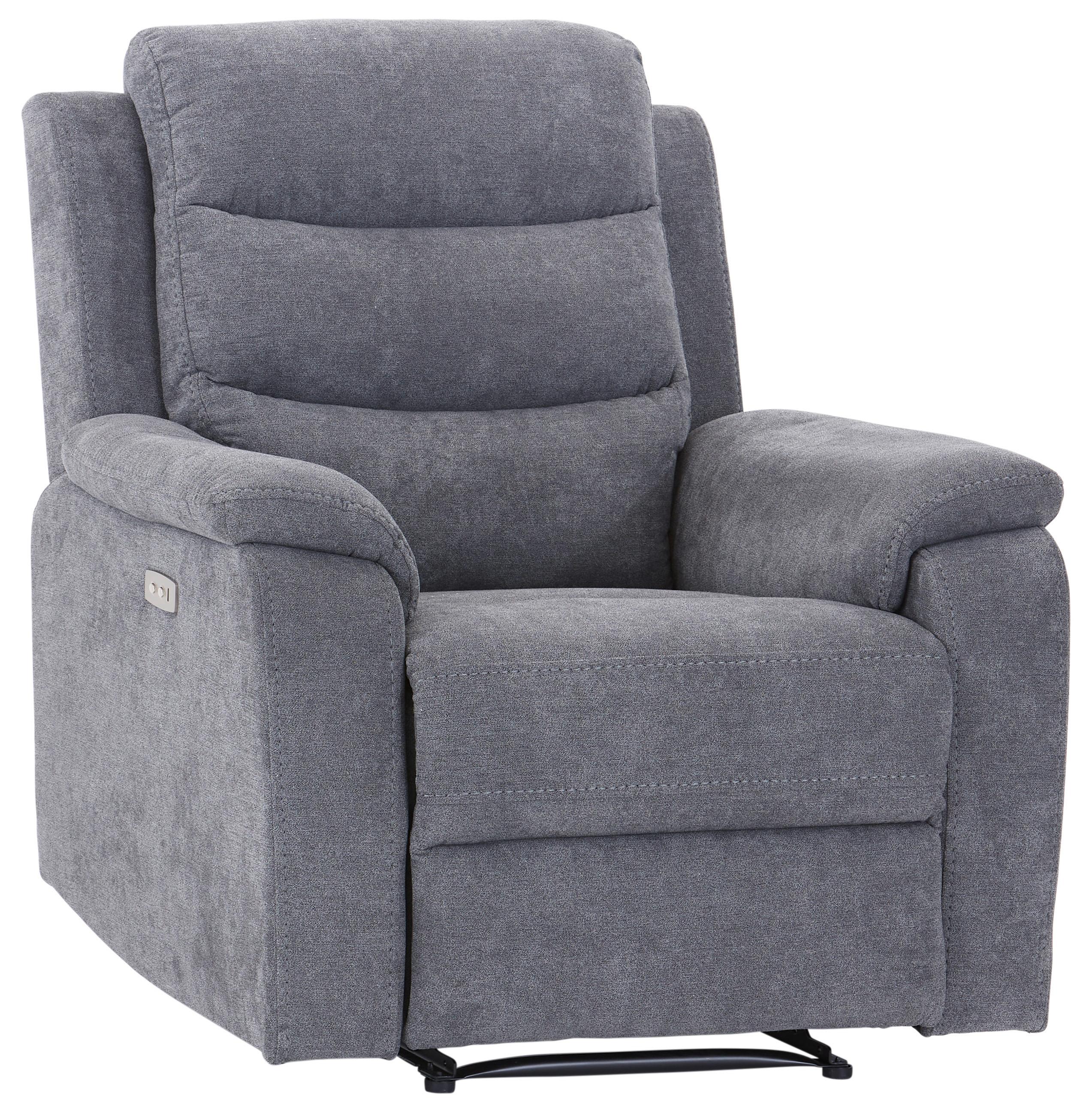 Fotoliu incl. funcție electric MANCHESTER - gri, Konventionell, textil (92/102/93cm) - Ondega