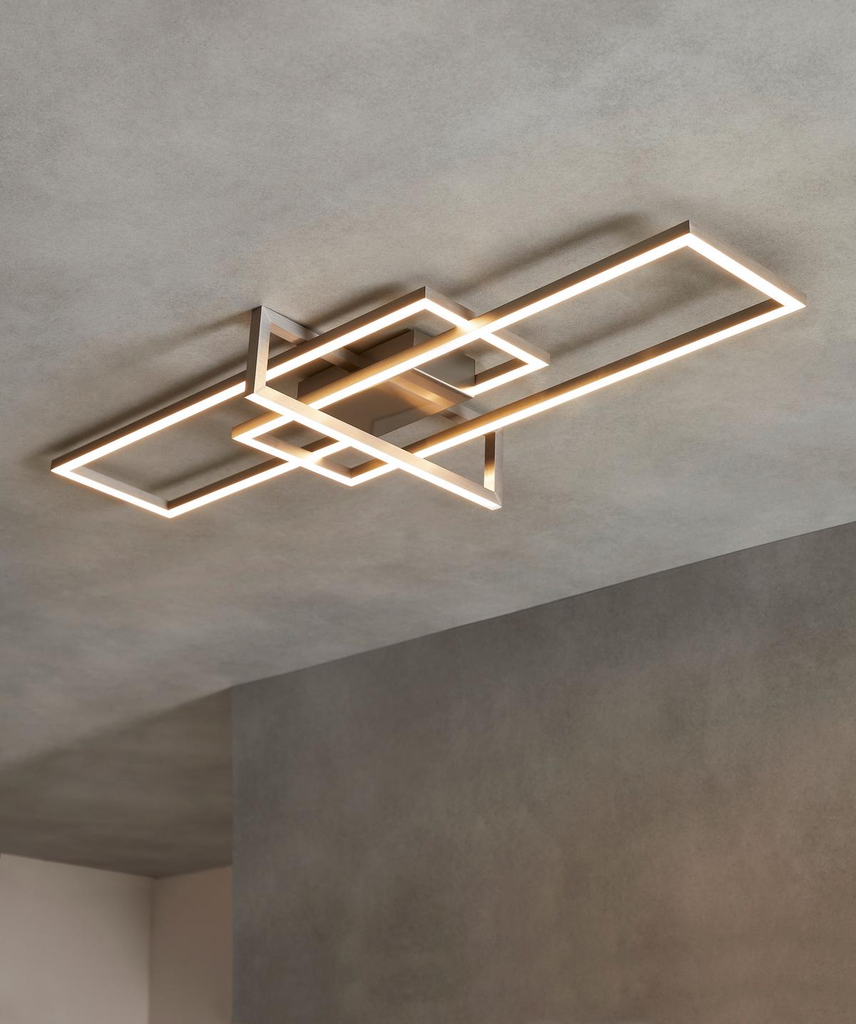 LED-Deckenleuchte Salinas Nickelfarben max. 34 Watt - Nickelfarben, Design, Metall (100/11/40cm) - Trio Leuchten