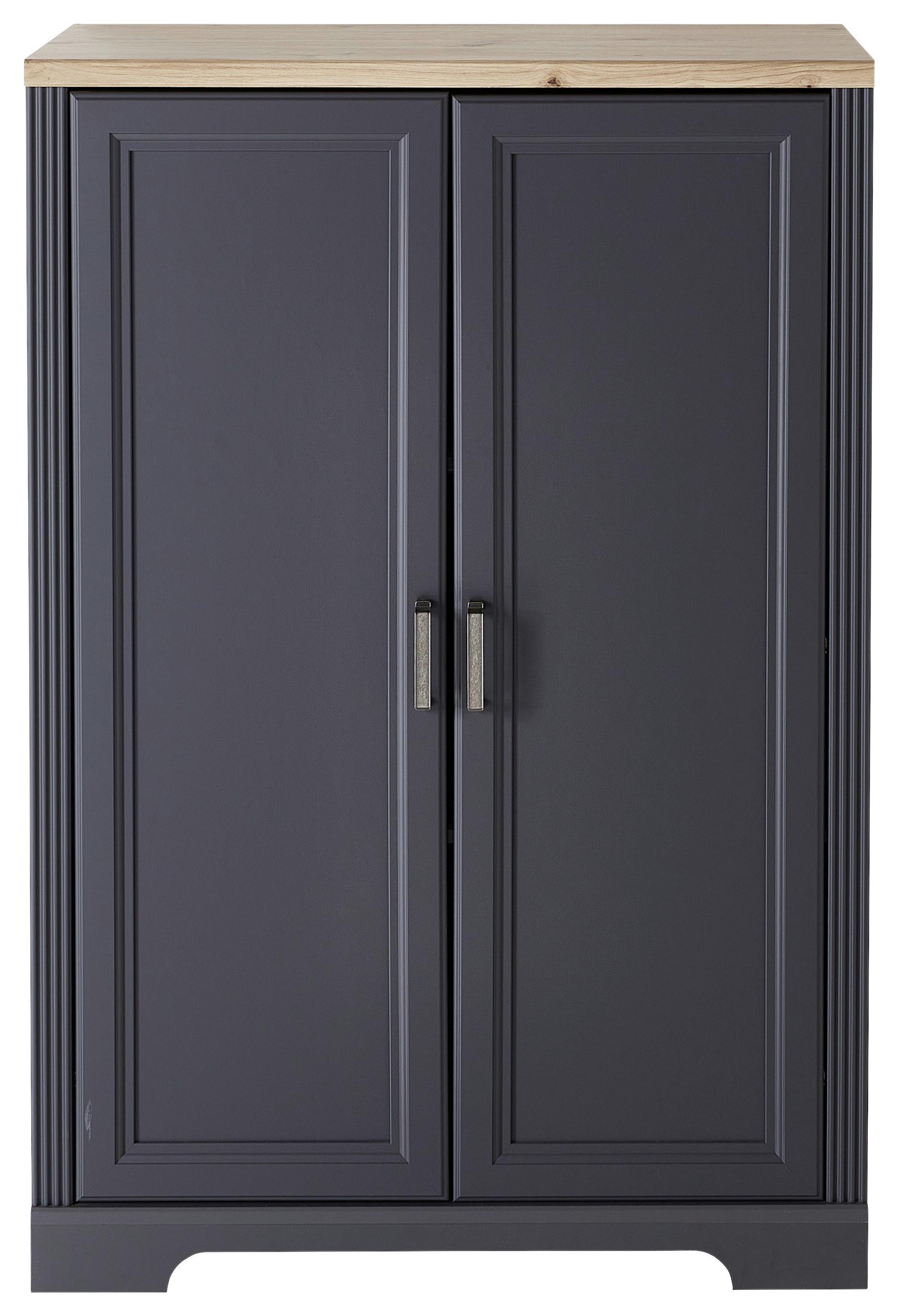 KOMODA JASMIN 5K21GH11 - kolor grafitowy/dąb artisan, Konventionell, materiał drewnopochodny/metal (86/127/38cm) - Carryhome