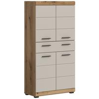 Midischrank Scout ca. 74x141 cm Kaschmir - Kaschmir/Schwarz, MODERN, Holzwerkstoff/Kunststoff (74/141/31cm) - MID.YOU