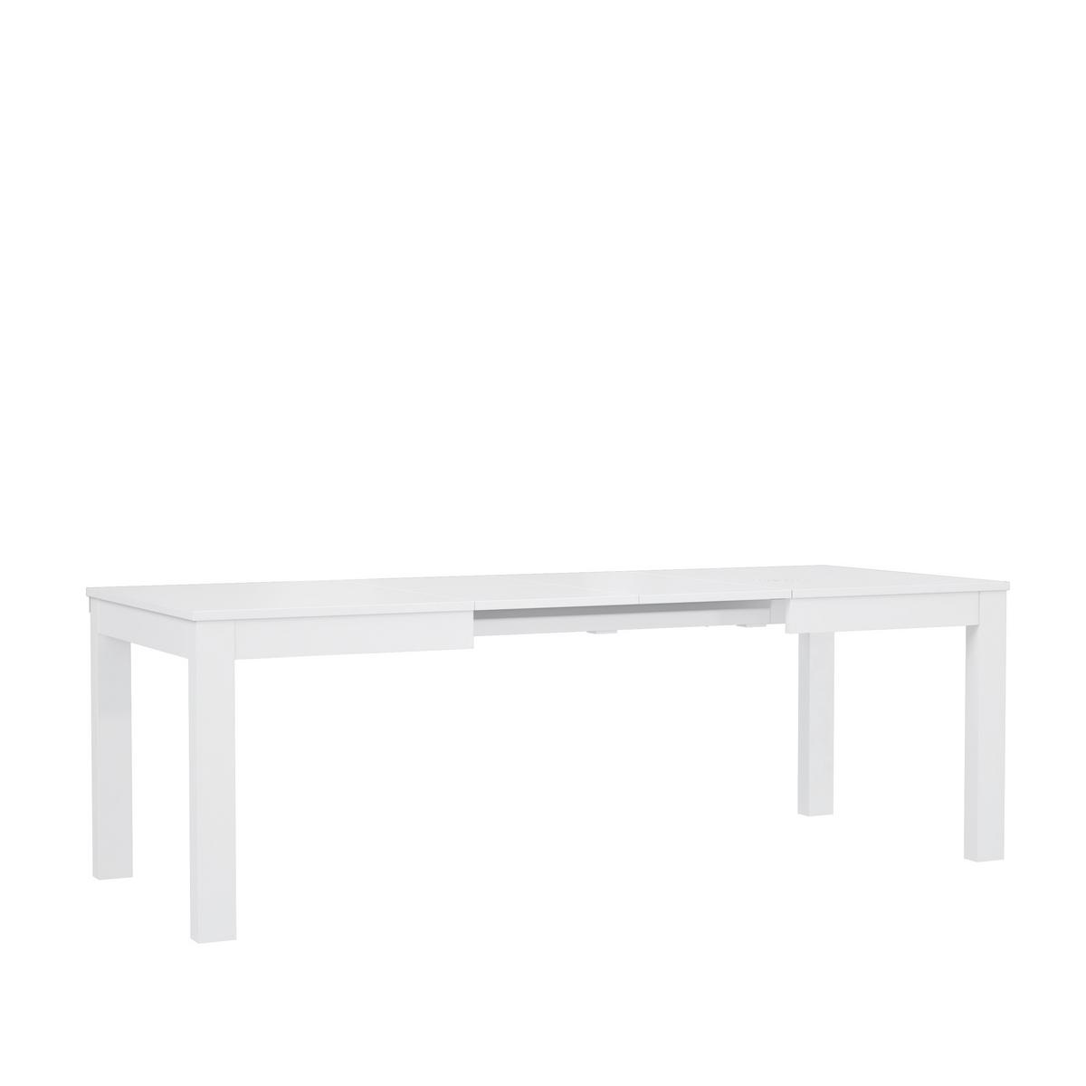 Stol Na Izvlačenje Viola - bijela/bijela visoki sjaj, Moderno, drvni materijal (140-240/76/90cm) - Premium Living