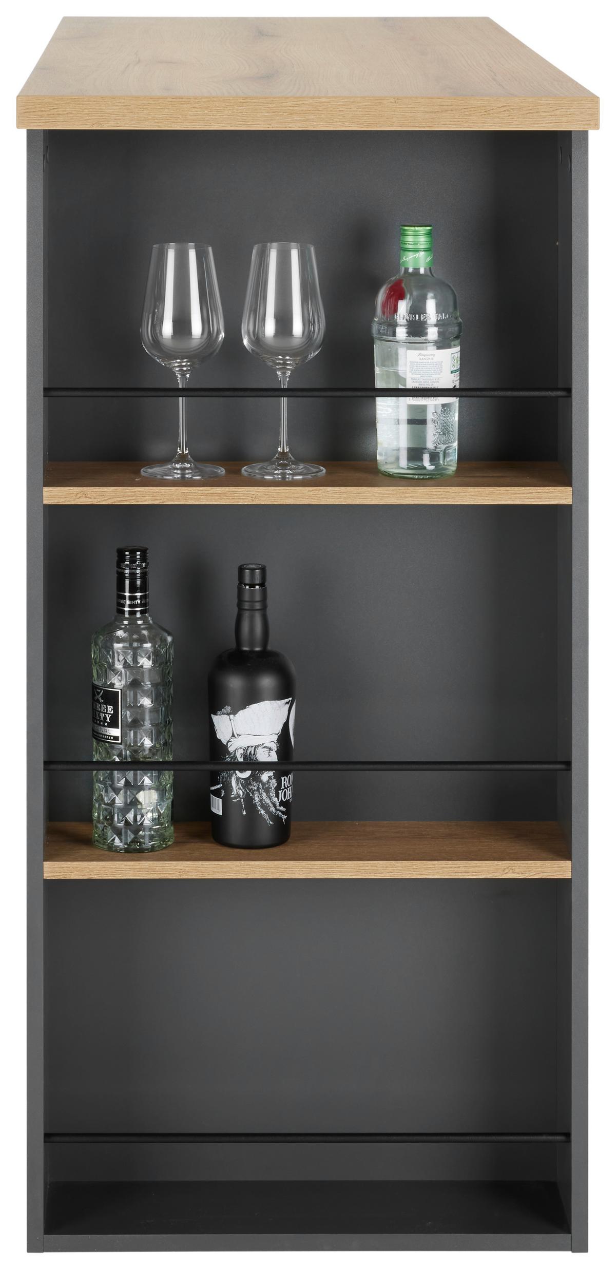 Bartisch in Anthrazit/Eichefarben - Eichefarben/Anthrazit, MODERN, Holzwerkstoff (138/55/110,5cm) - Mömax