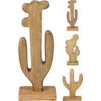 Dekor Kaktusz Cactus - natúr színű, fa (10/6/29,5cm)