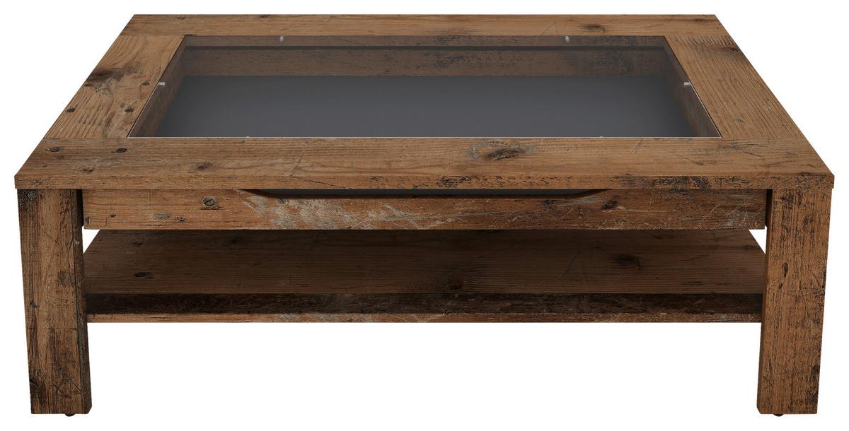 Couchtisch mit Ablagefach Ralph Braun - Anthrazit/Braun, Basics, Glas/Holzwerkstoff (110/67/43cm) - MID.YOU