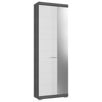 Garderobenschrank Scout ca. 90x96 cm Weiß/Grau - Chromfarben/Weiß Hochglanz, Design, Holzwerkstoff/Kunststoff (90/96/37cm) - MID.YOU