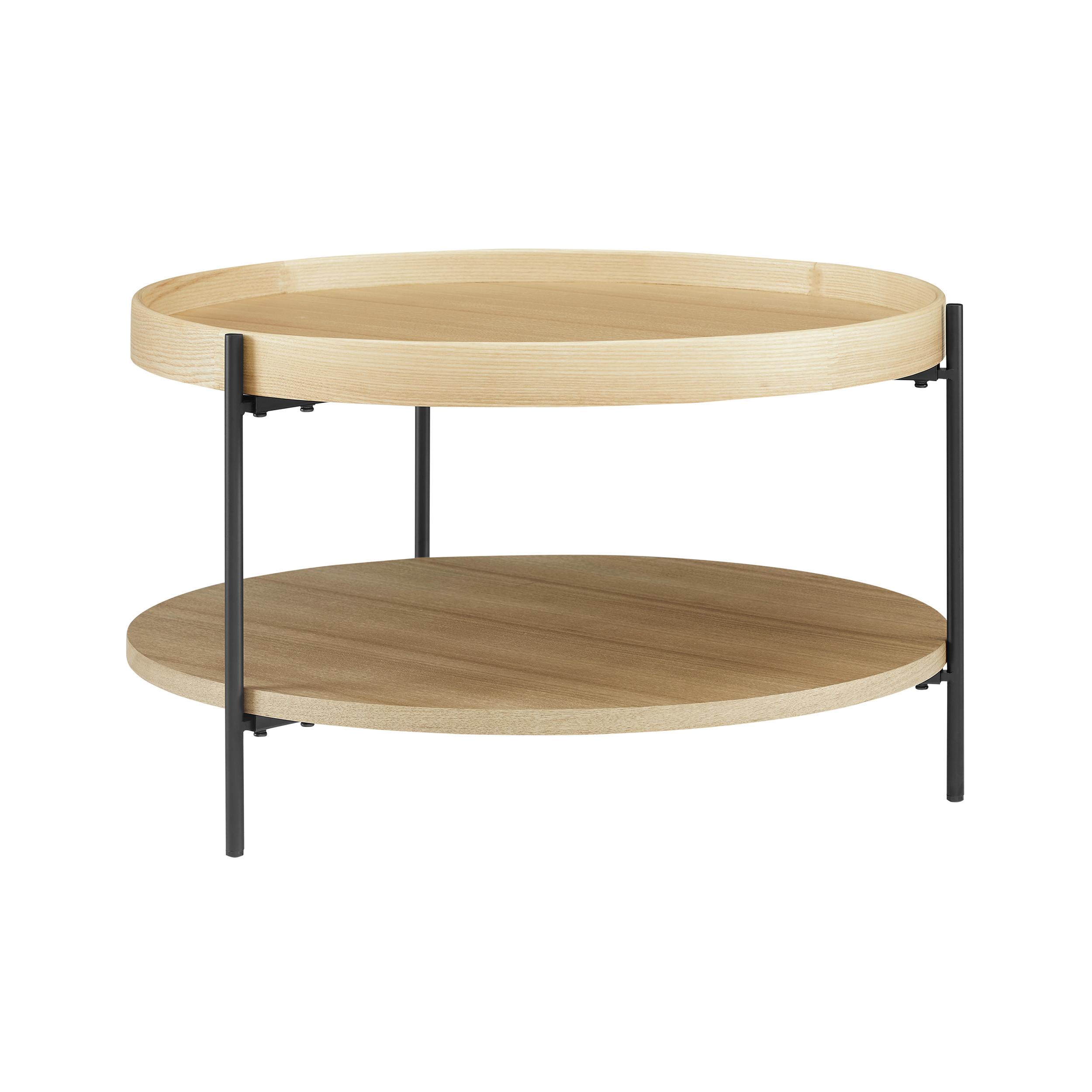 Klubska Miza Rund, Barva Hrasta - črna/barve hrasta, Design, kovina/leseni material (69/39cm) - Livetastic