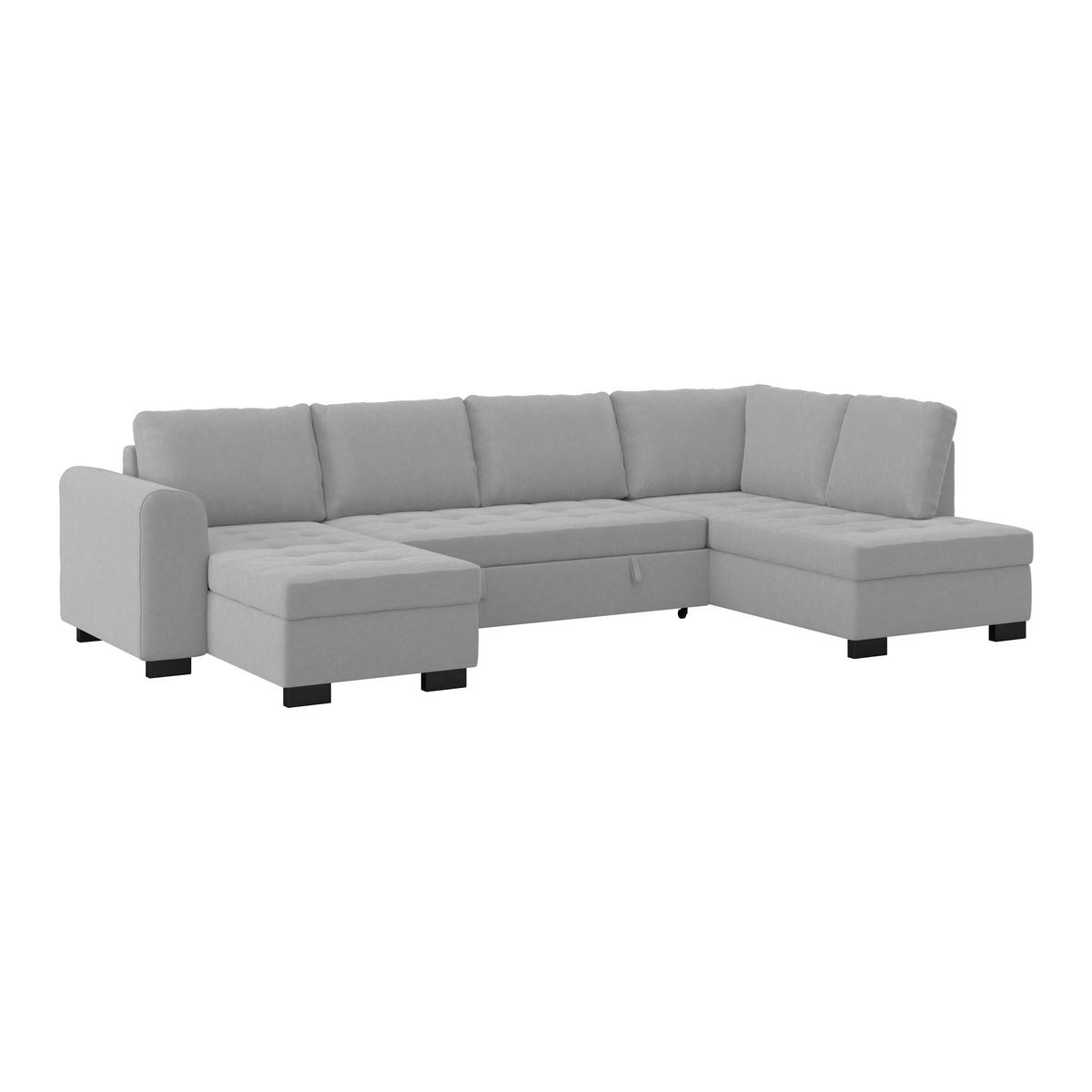 Kutna Garnitura Malate - siva/svijetlo siva, Moderno, tekstil/plastika (155/305/178cm) - Luca Bessoni