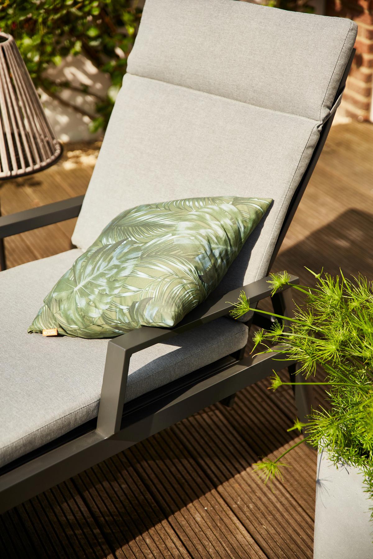 Gartenliege Valencia Anthrazit - Anthrazit, Basics, Kunststoff/Textil (154/102/70cm) - Siena Garden
