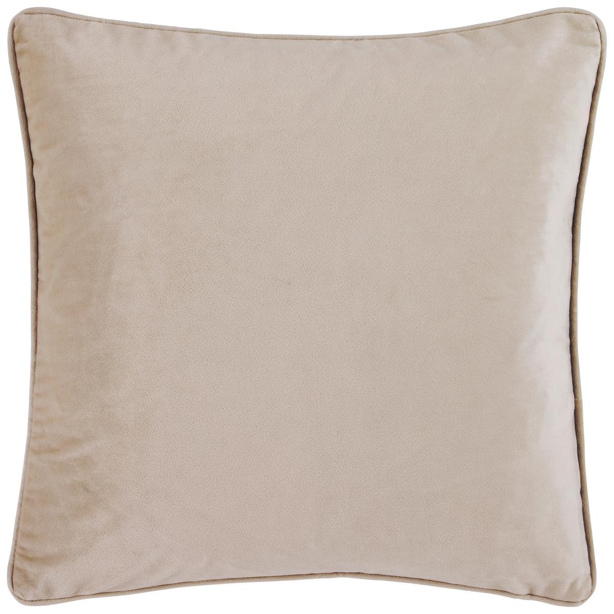 Zierkissen Viola in Stein ca. 45x45cm - Greige, Romantik / Landhaus (45/45cm) - Modern Living