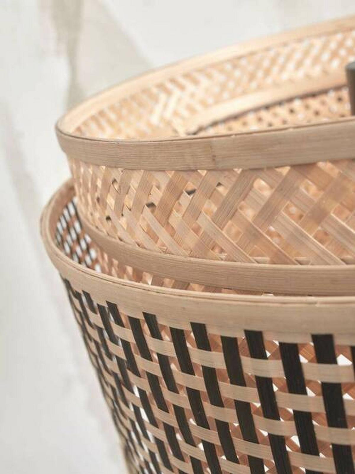 Stoječa Svetilka Bhutan, Črna, Bambus - črna/naravne barve, Trend, les (20/145cm) - Good & Mojo