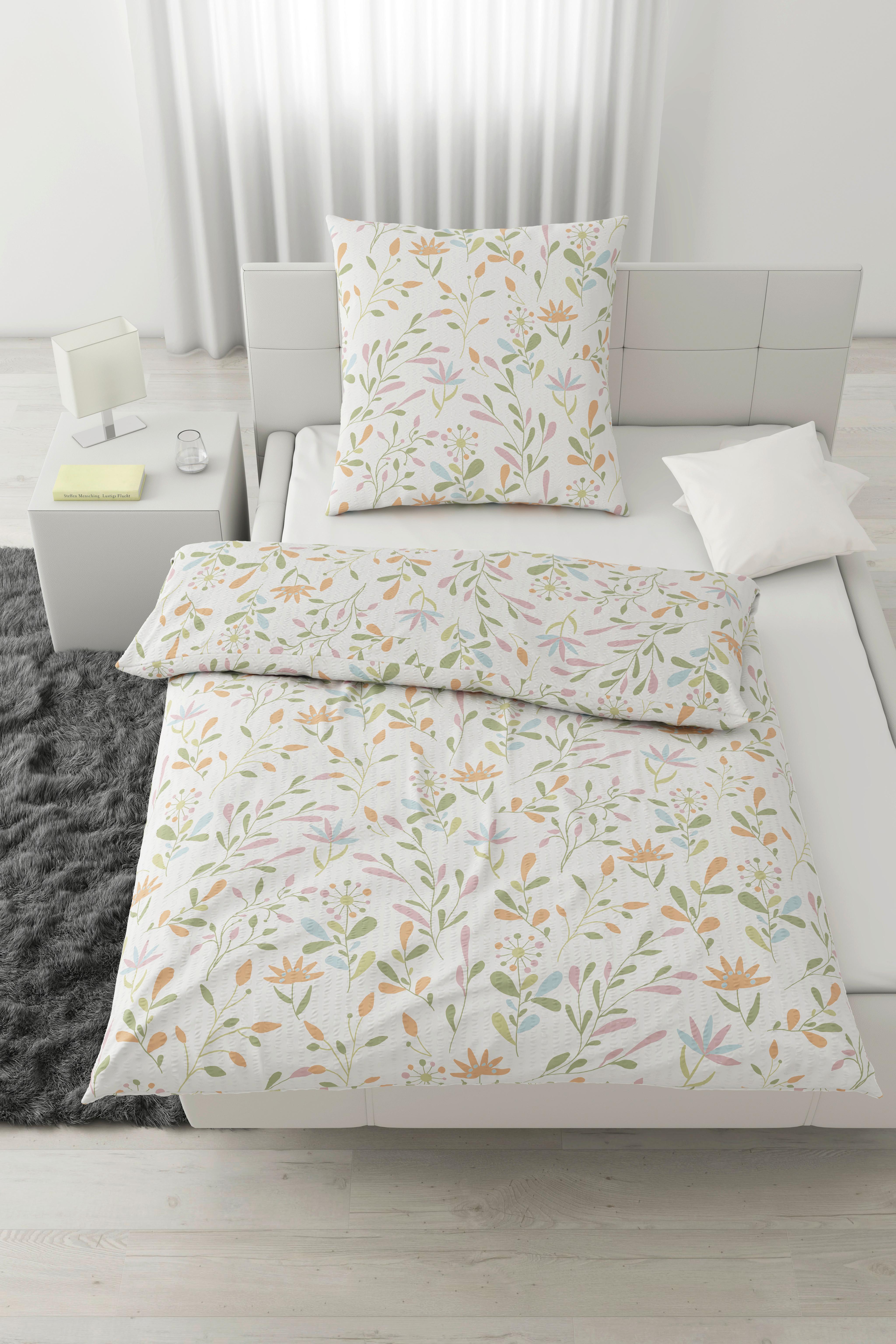 Bettwäsche Marina XL Weiß ca. 155x220cm - Weiß, KONVENTIONELL, Textil (155/220cm) - Mömax