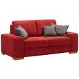 Zweisitzer-Sofa in Rot mit Rückenkissen - Rot, KONVENTIONELL, Holzwerkstoff (194/88/95cm) - Premium Living Zweisitzer-Sofa in Rot mit Rückenkissen - Rot, KONVENTIONELL, Holzwerkstoff (194/88/95cm) - Premium Living