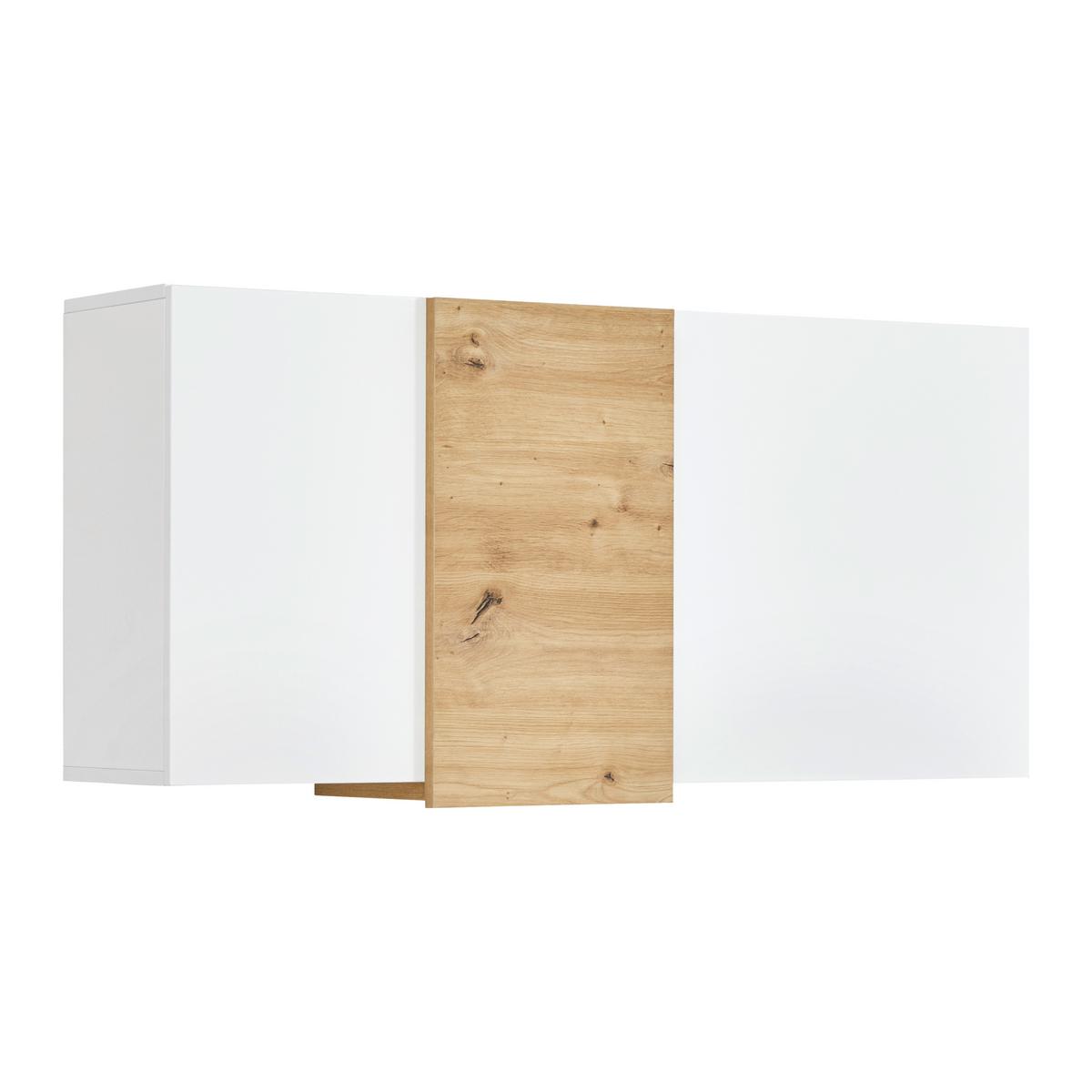 Hängeelement Positano in Eichefarben/Weiß - Weiß Hochglanz/Eiche Artisan, MODERN, Holzwerkstoff (110/57/32cm) - Mömax