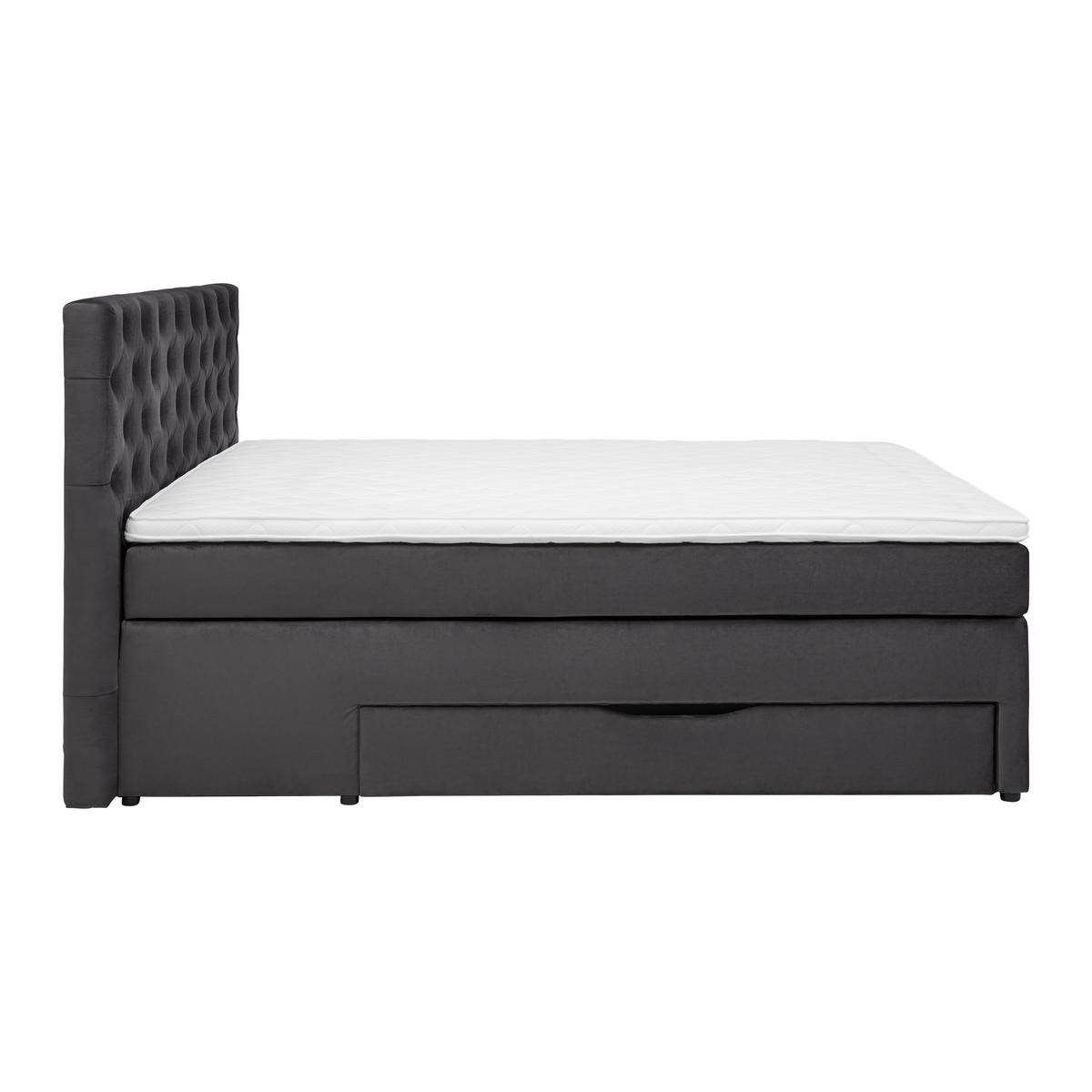Boxspringbett Chester Anthrazit ca. 160x200cm - Anthrazit/Schwarz, Holzwerkstoff/Kunststoff (160/200cm) - Mömax