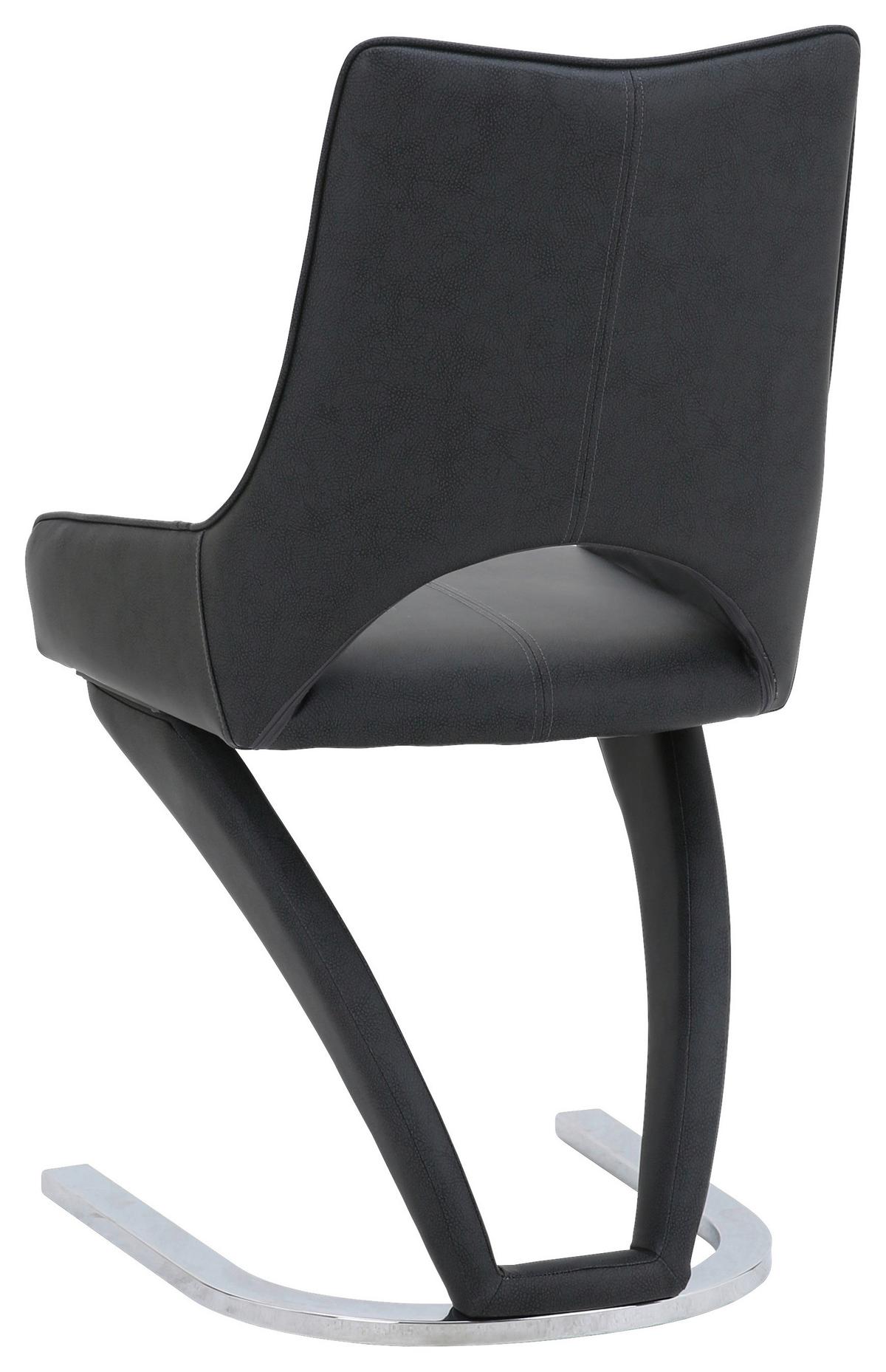 Stol Sebastiano - barve kroma/črna, Design, kovina/tekstil (49/90/58cm)
