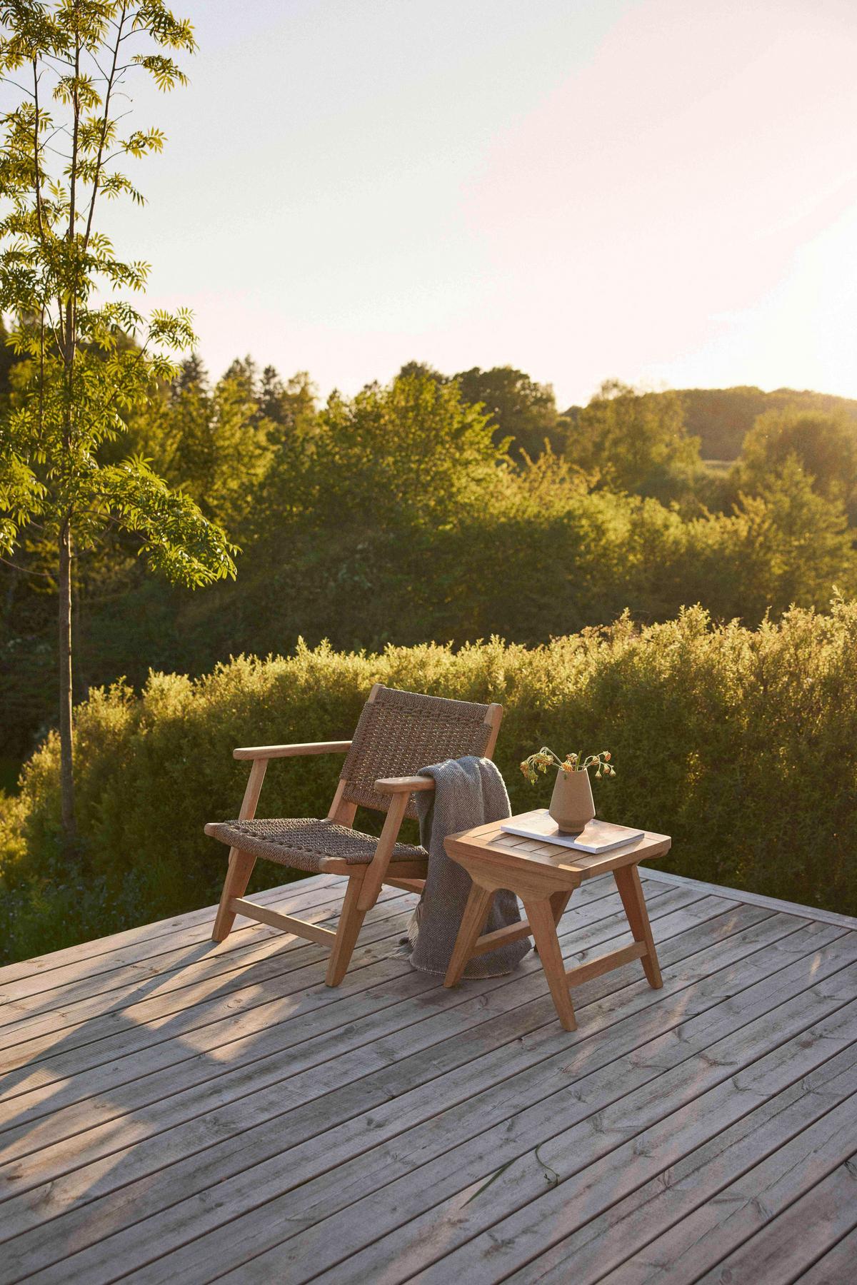 Loungetisch Eya T - Naturfarben/Teakfarben, Natur, Holz (45/45/42cm) - Gardenson