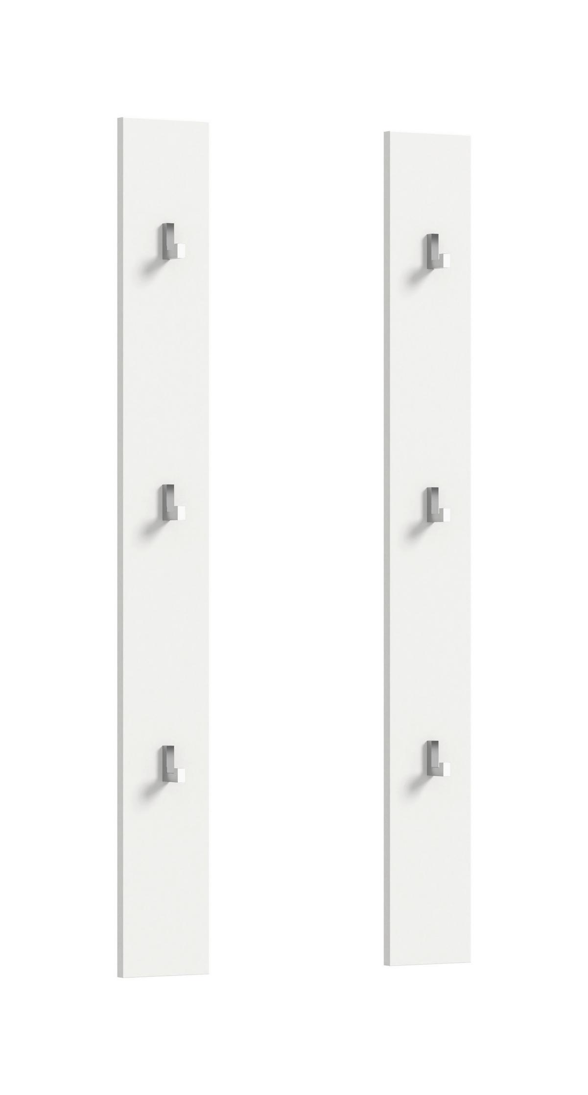 GARDEROBENPANEEL PROJEKT X - Weiss Hochglanz/Weiss, Design, Holzwerkstoff (13cm) - Livetastic