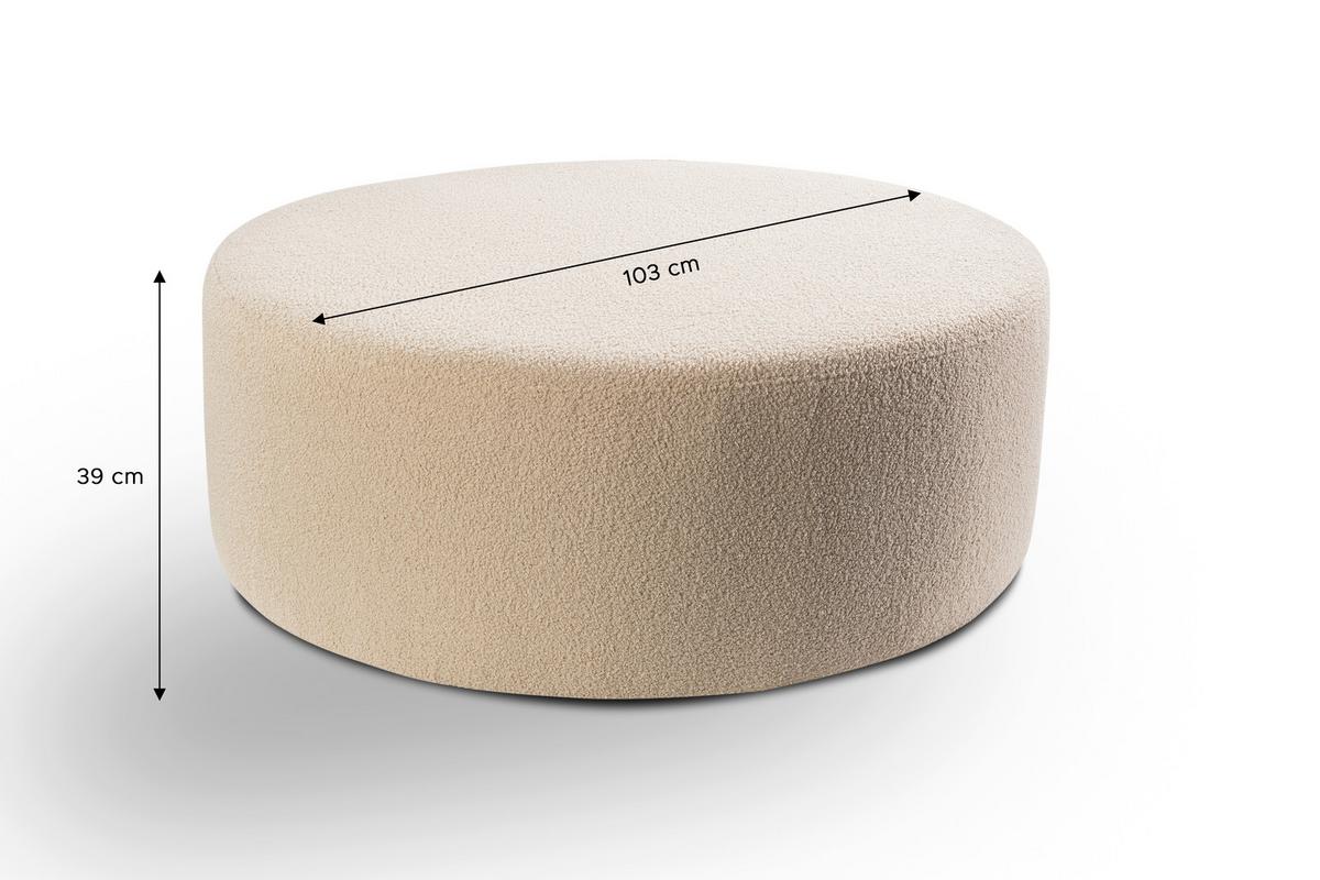 Hocker Kolo Beige - Beige/Schwarz, Basics, Kunststoff/Textil (103/39/103cm) - MID.YOU