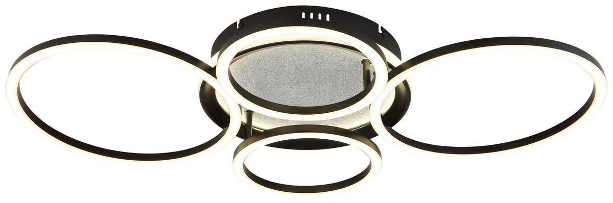 Stropna Led-svetilka Gustav - srebrne barve/črna, Moderno, kovina/umetna masa (72,2/51,7/10cm) - Mömax