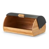 CHLEBAK 25365 - czarny, Basics, metal/drewno (39/27/19cm)