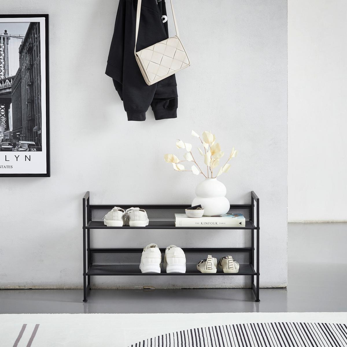 REGAŁ NA BUTY MENOLA - czarny, Basics, metal (72/40/30cm) - Xora