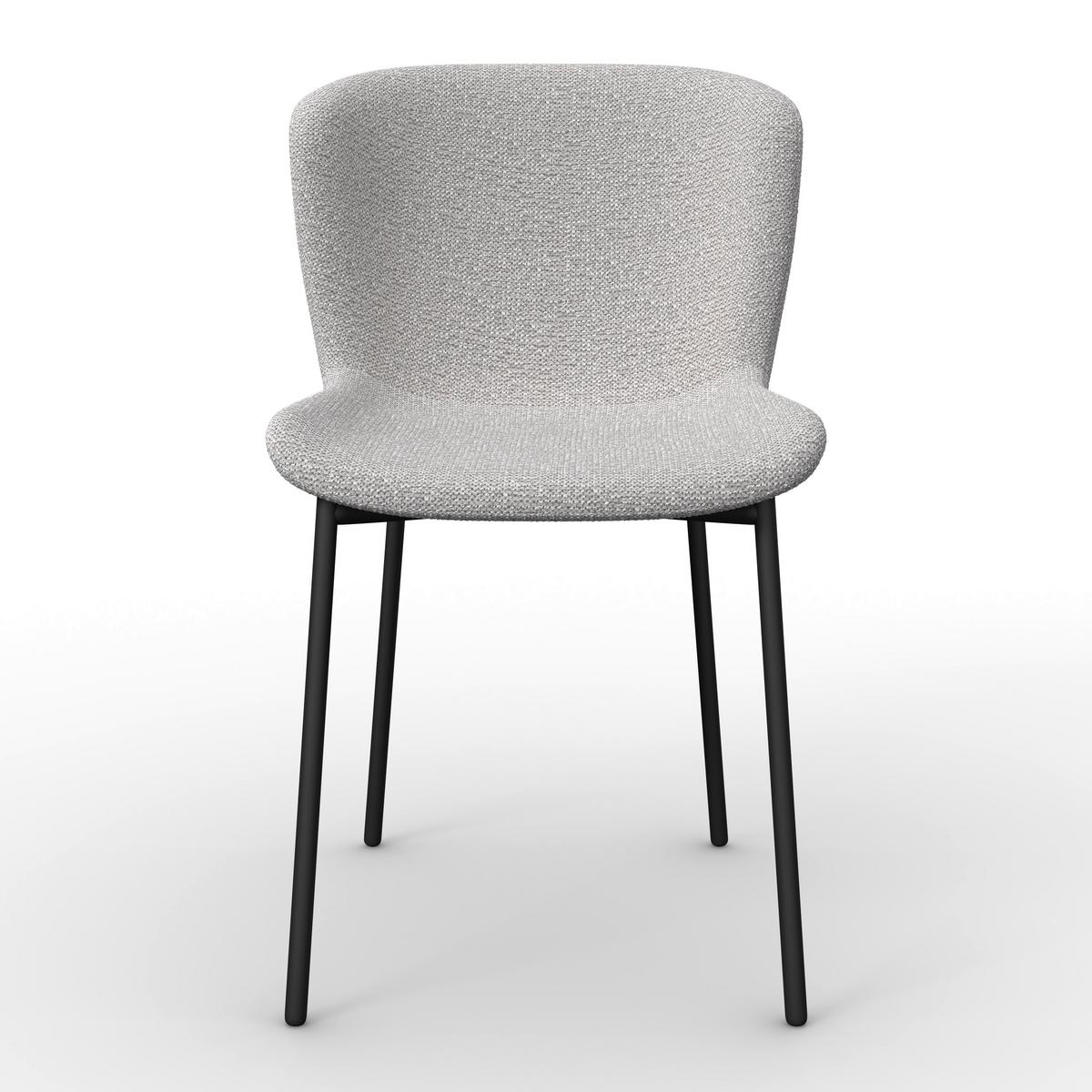 Stuhl Noemie Hellgrau Chenille Gepolstert - Dunkelgrau/Schwarz, MODERN, Holz/Textil (49/81/54cm) - Bessagi Home