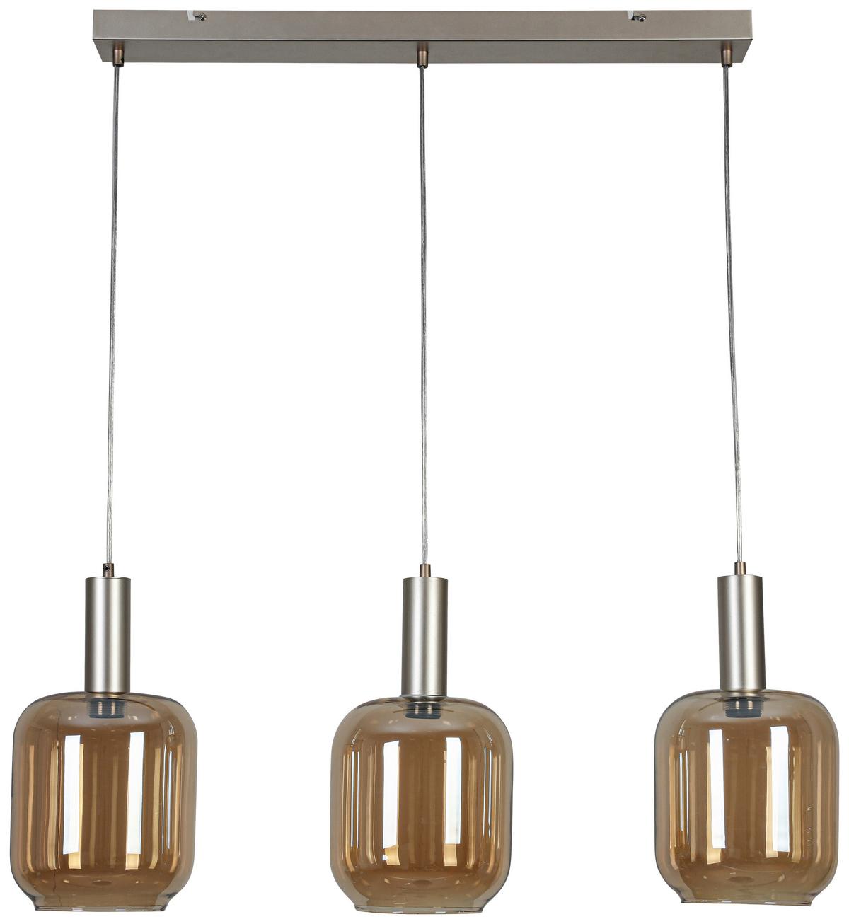 Hängeleuchte Siop Transparent/Bernstein max. 40W - Champagner/Transparent, MODERN, Glas/Kunststoff (80/20/120cm)