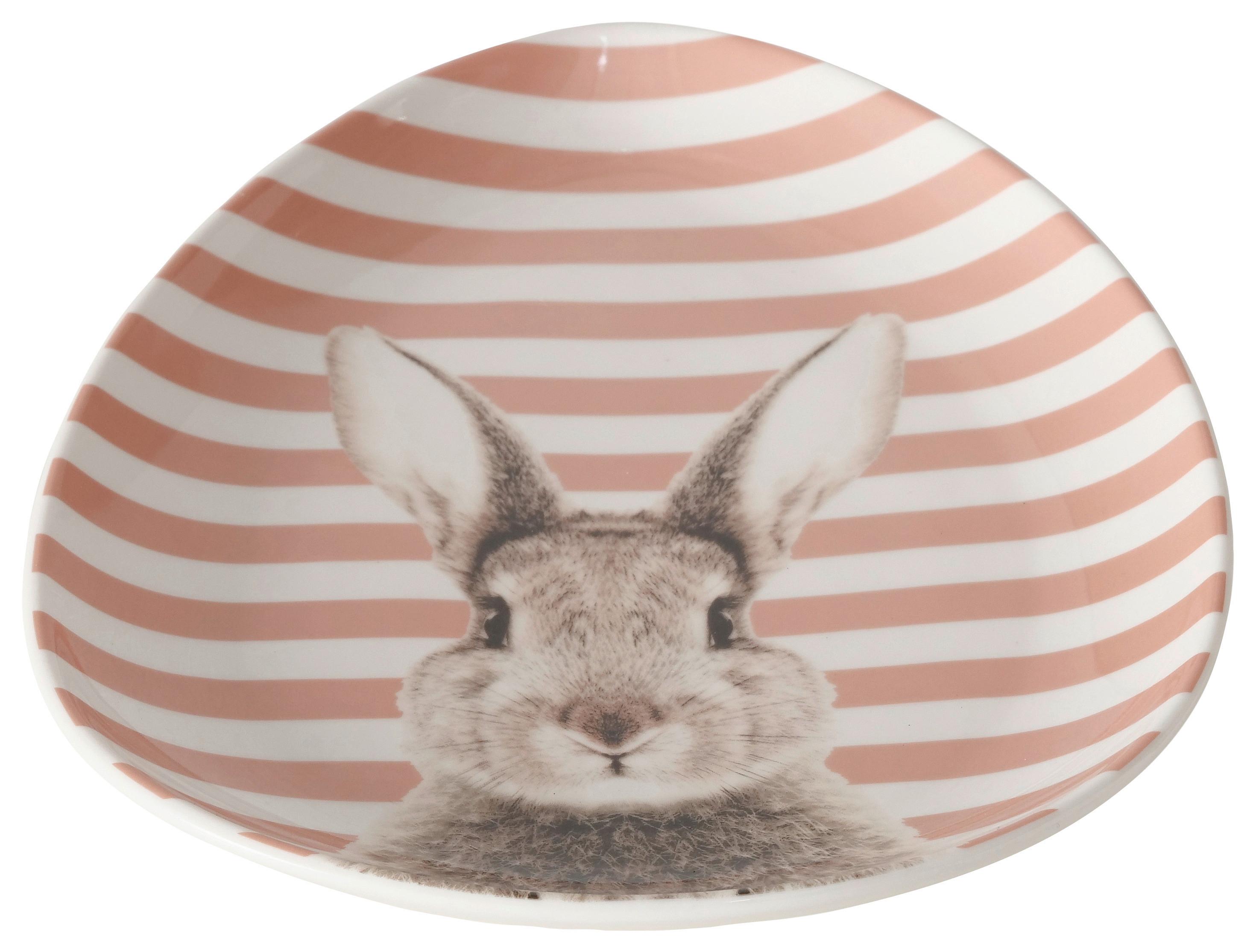 Tányér Fluffy - rózsaszín/fehér, Basics, kerámia (16/20/2cm) - Modern Living