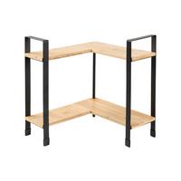 Etajeră de bucătărie Rita - Corner - culoare natur/negru, Modern, materiale naturale/metal (30/33/30cm) - Mömax