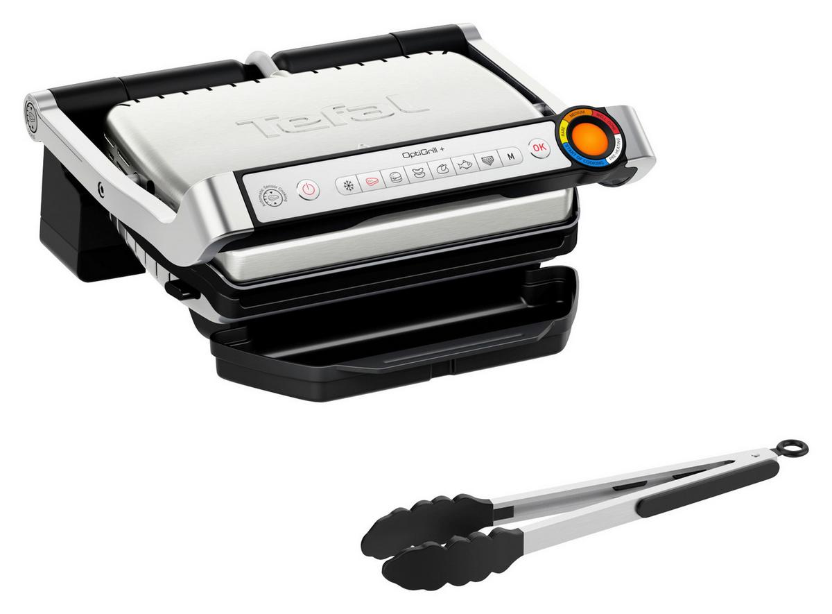 GRILL KONTAKTOWY GC718D TEFAL - czarny/kolor chromowy, Basics (36,6/36,6/17,5cm) - Tefal