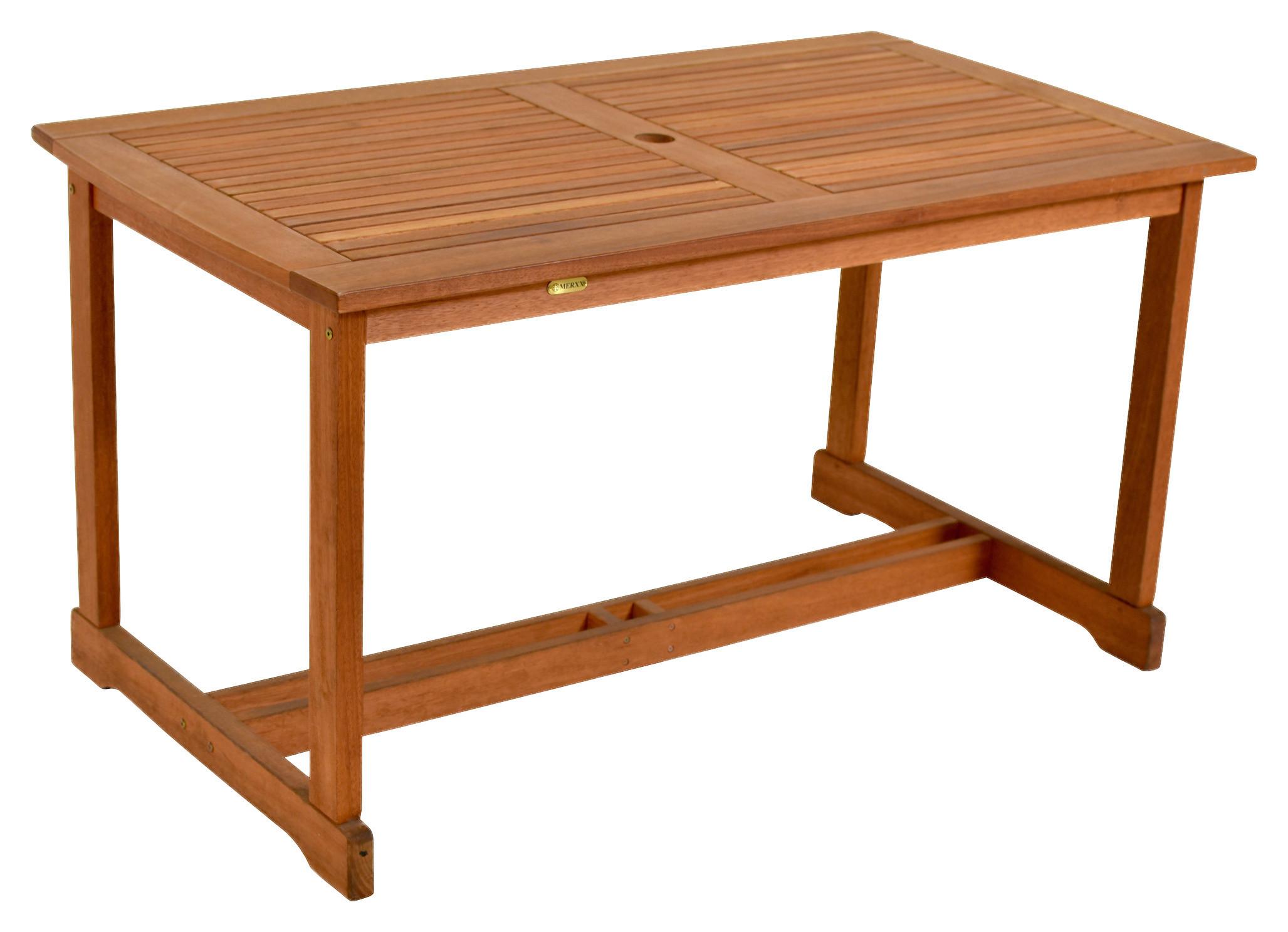 Gartentisch Braun Eukalyptusholz ca. 140x80x74cm - Braun, KONVENTIONELL, Holz (140/80/74cm) - Gardenson