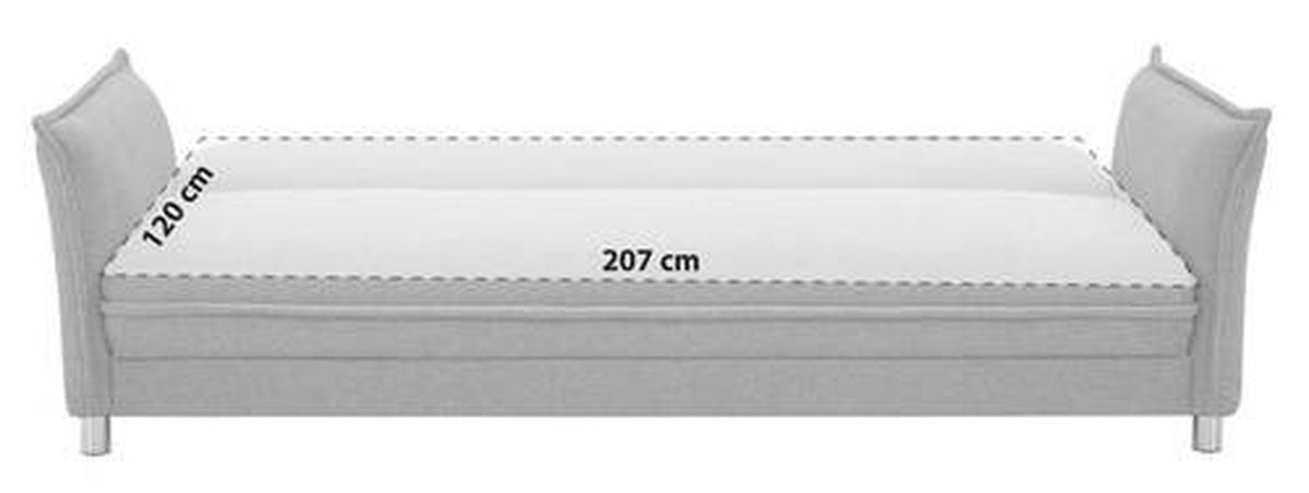 Zofa S Posteljno Funkcijo Modena, Siva - barve nerjavečega jekla/siva, Moderno, kovina/tekstil (207cm)