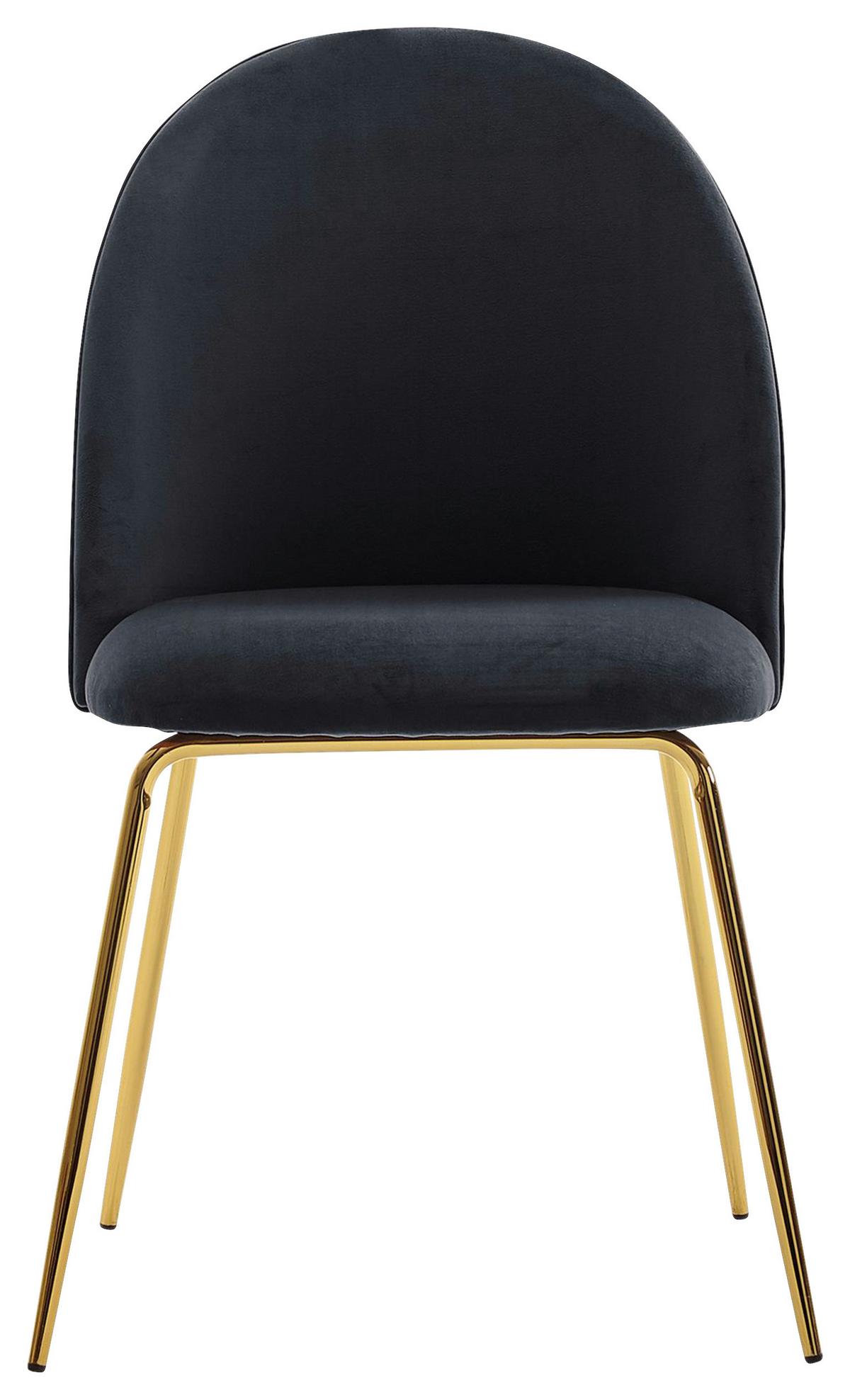 Set Stolov Leon, Črna, 2-Delni - zlate barve/črna, Design, kovina/tekstil (53/86/50cm) - MID.YOU