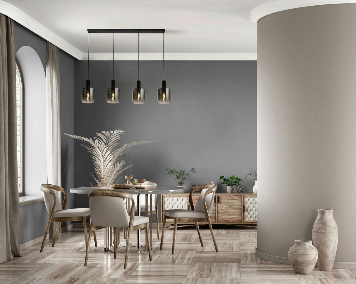 Függeszték 88910-4bk - fekete, Design, üveg/fém (142/35-150/22cm)