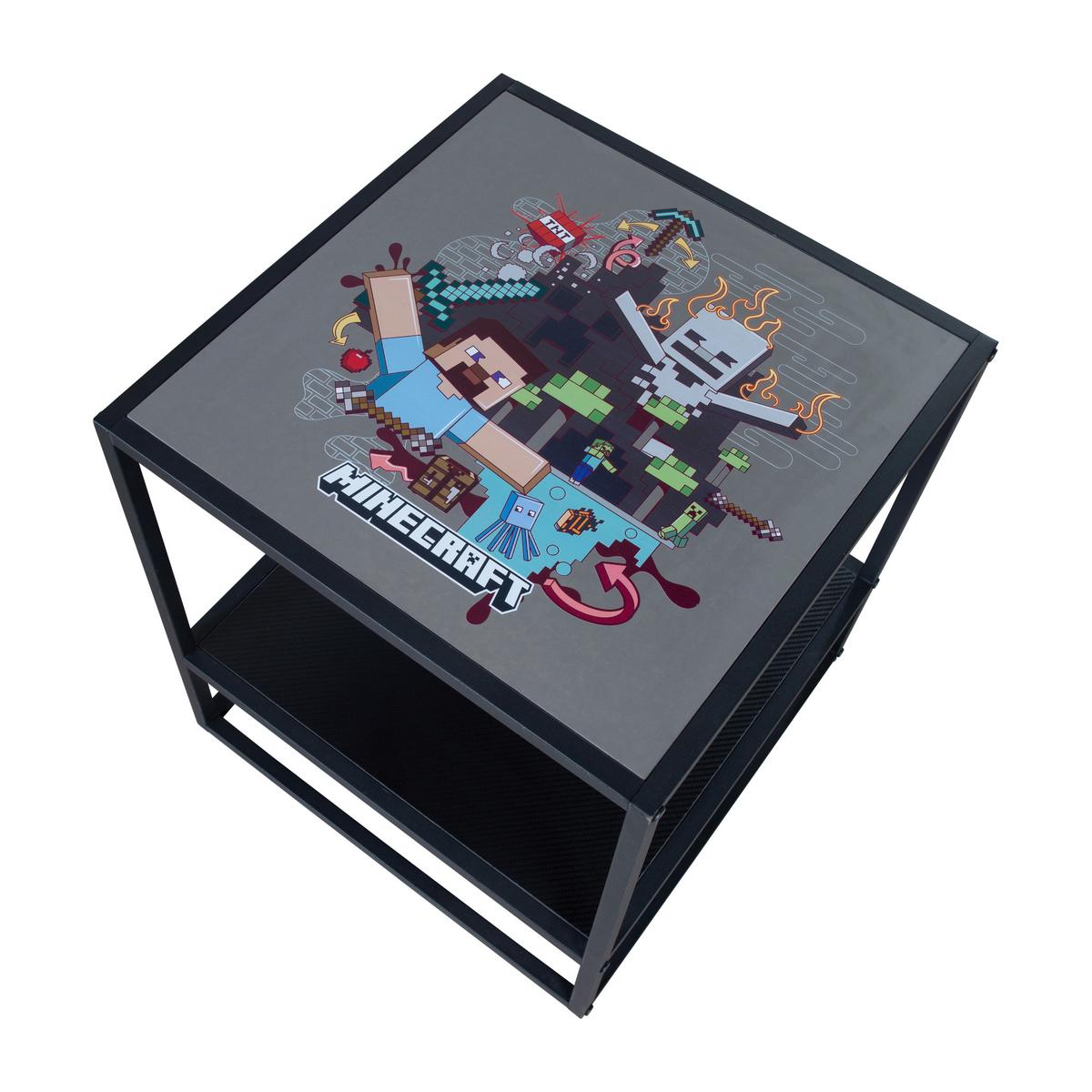 Beistelltisch Minecraft ca. 45x45x48 cm Schwarz - Schwarz, MODERN, Holzwerkstoff/Metall (45/45/48cm) - Minecraft