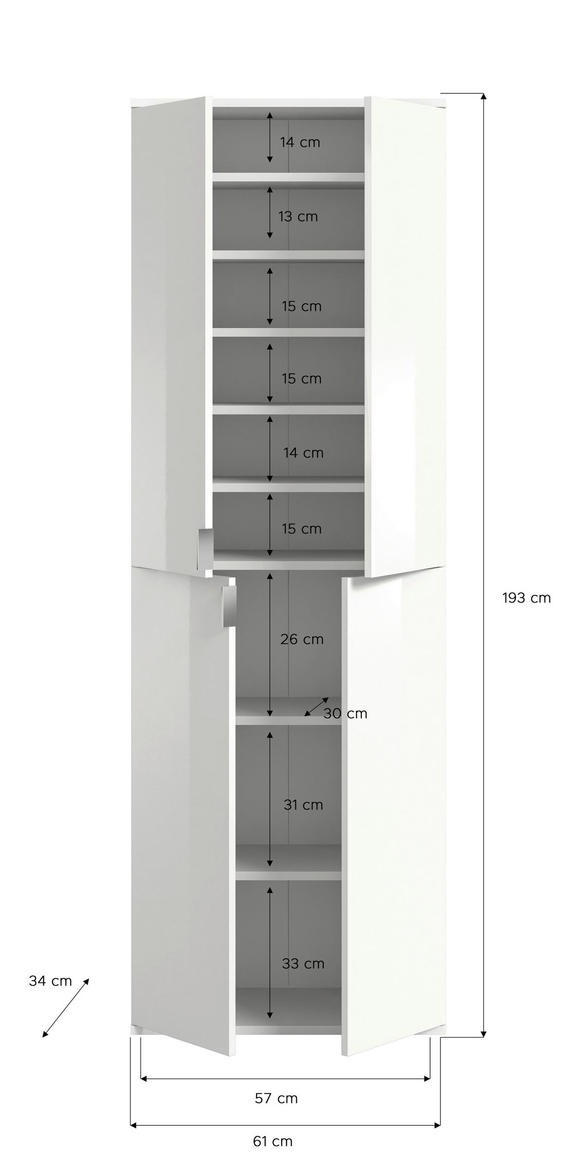 Garderobenschrank Projekt X ca. 183x193 cm Artisan Eiche - Schwarz, KONVENTIONELL, Glas/Holzwerkstoff (183/193/34cm) - MID.YOU