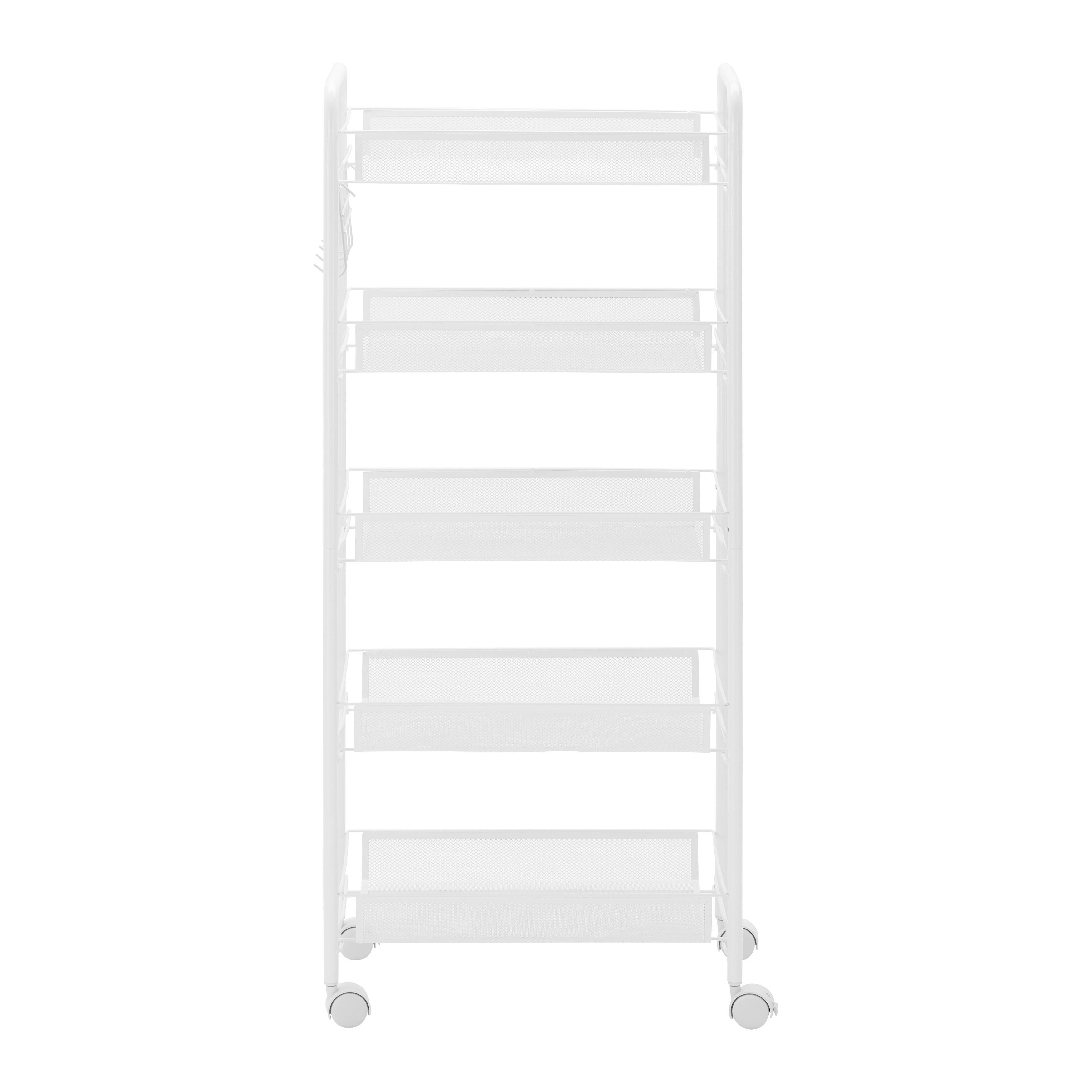 Rollwagen "Sandro", weiß - Weiß, MODERN, Kunststoff/Metall (45/105/26cm) - Bessagi Home